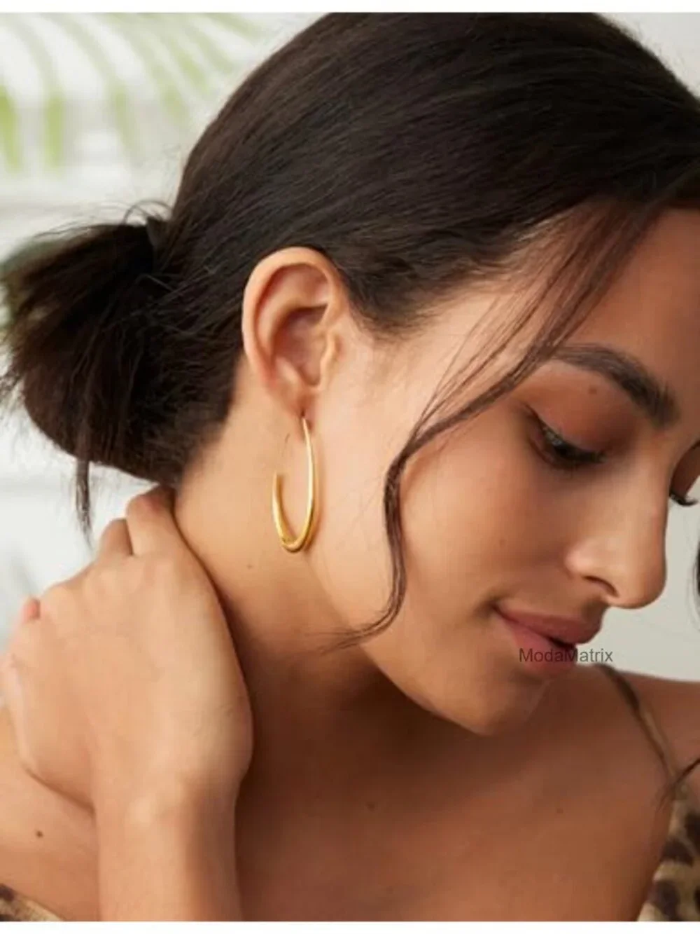 2 Pairs Teardrop Hoop Earrings 18K Gold Plated Hypoallergenic Statement Jewelry